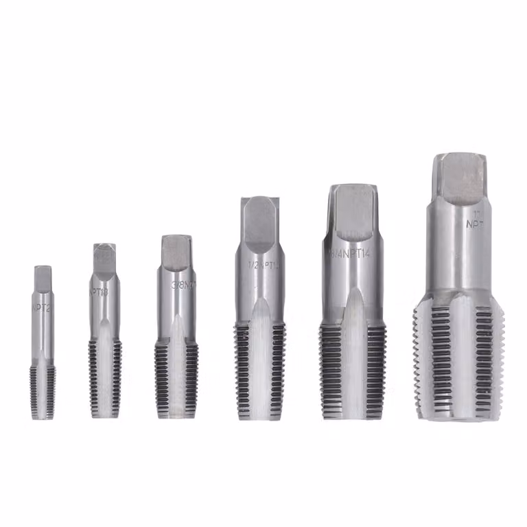 6Pcs Rubinetto per tubi NPT 1in 3/4in 1/2in 3/8in 1/4in 1/8in Kit di strumenti di filettatura Acciaio al carbonio per tubi in PVC