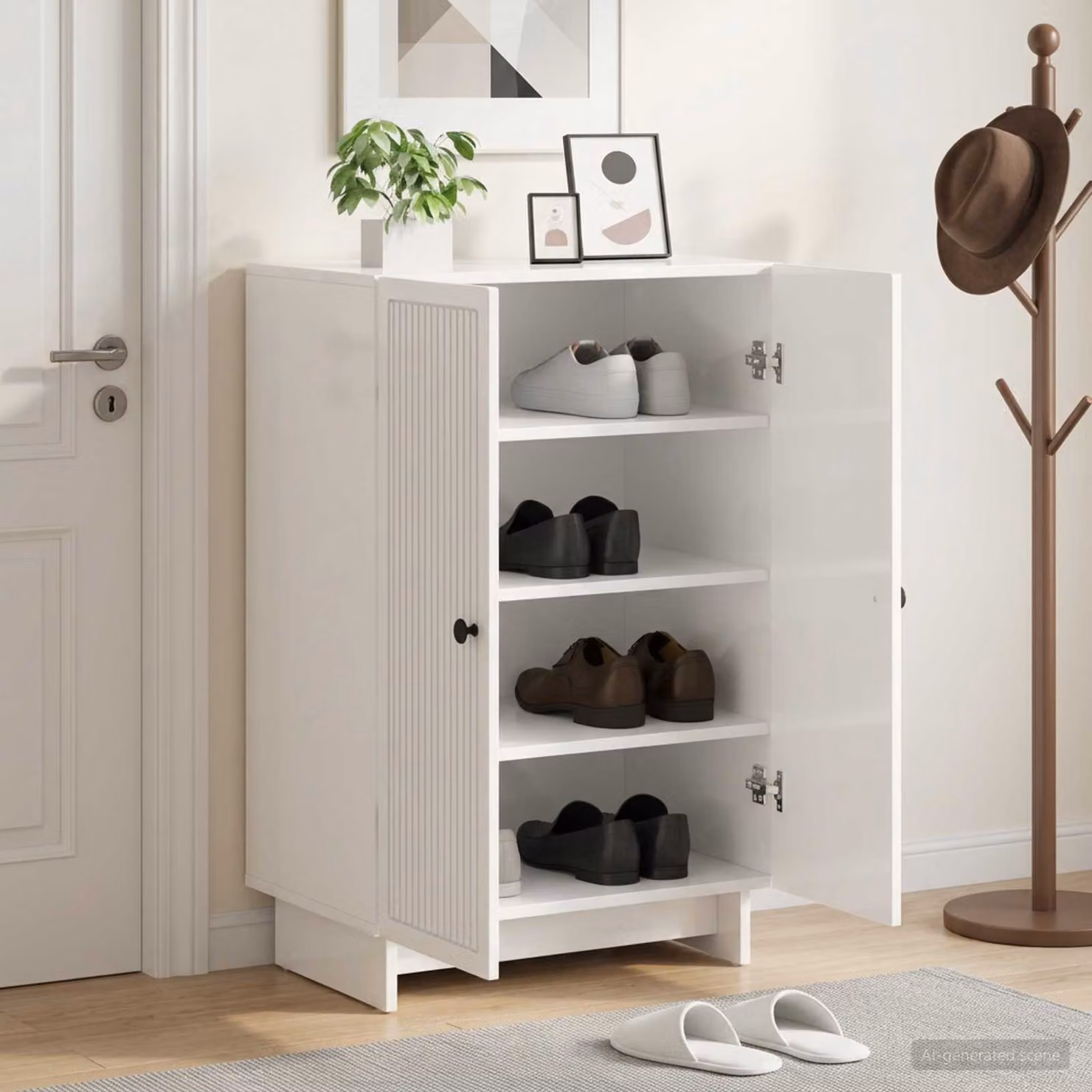Mobile porta scarpe vidaXL moderno con ante e ripiani, L/P/H: 59,5 x 39,5 x 90 cm