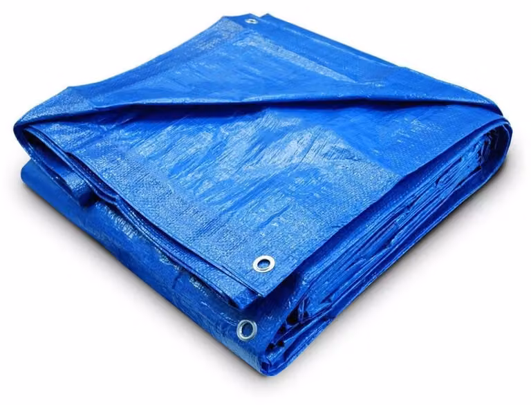 Telo protettivo leggero, dimensioni 3,5 m x 5,4 m - Idrorepellente - Protegge il pavimento - Telo coprioggetto - Multiuso - Anelli/Passacorda