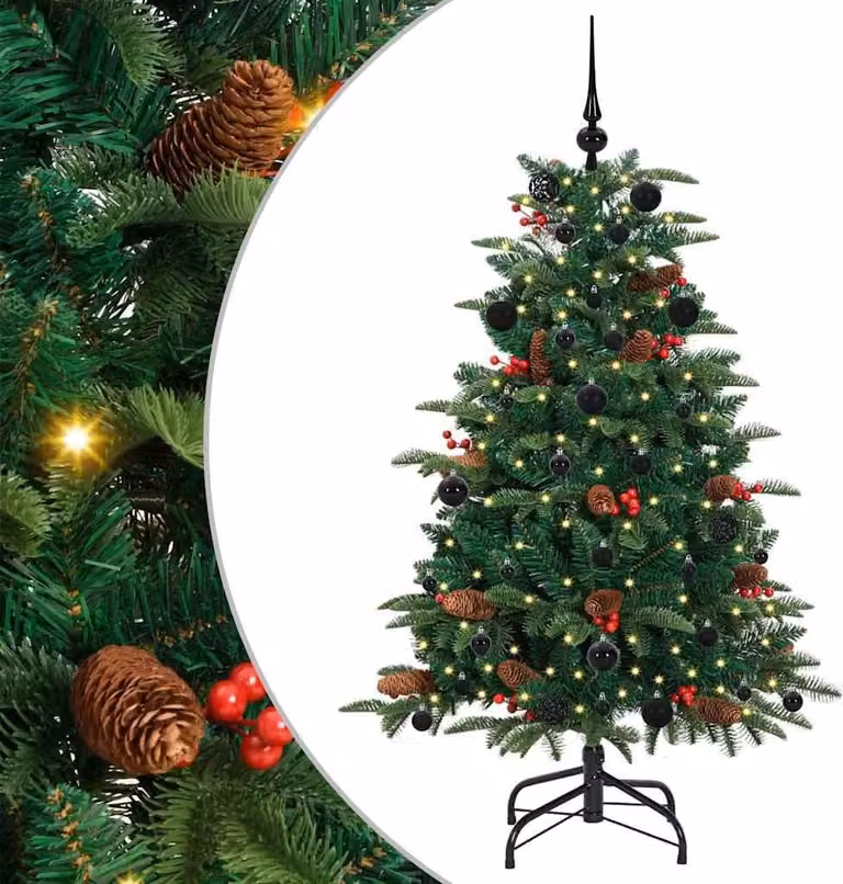 Albero di Natale artificiale con 150 LED Verde 150 cm