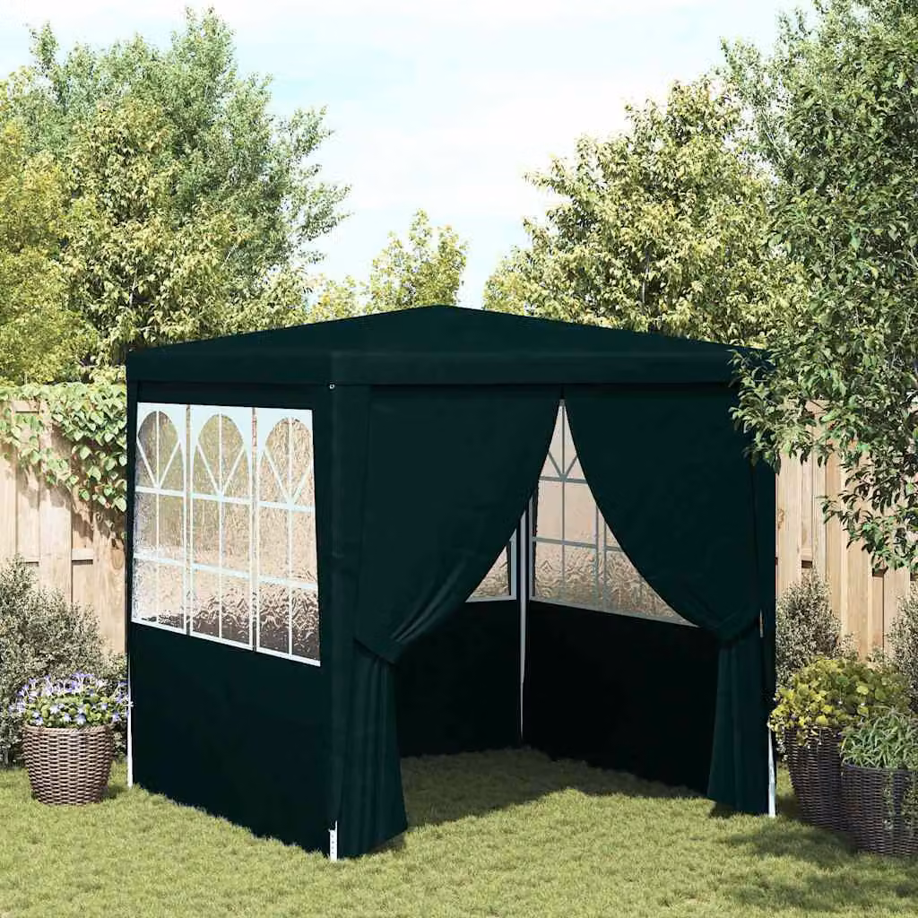 Maison Exclusive - Tenda da festa professionale con pareti laterali, dimensioni 2,5 x 2,5 metri, colore verde, tessuto da 90 g/m²