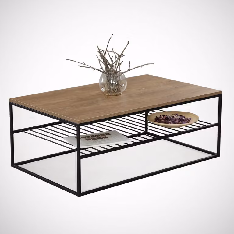 Skye Decor, Etna - Quercia caucasica, tavolino da caffè, quercia caucasica, pannello di legno rivestito al 100 % di melamina, 95 x 55 x 43 cm