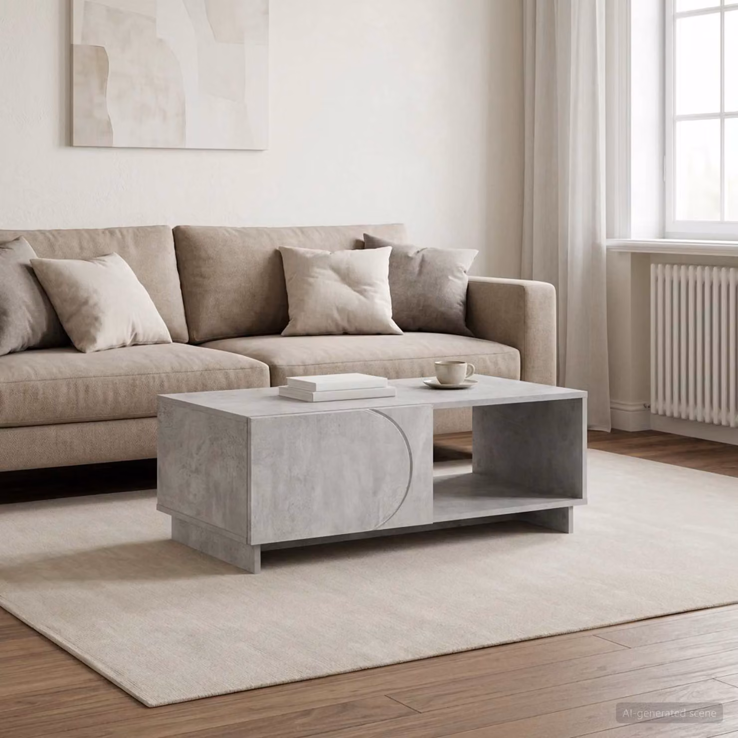 vidaXL Tavolino da salotto moderno in composito Grigio, L 95 x P 50,5 x H 35 cm