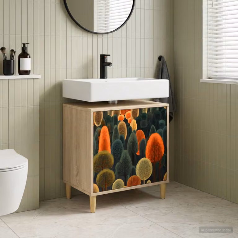 Mobile da bagno vidaXL ZAANDAM moderno in legno e MDF marrone multicolore L/P/H: 60 x 40 x 60 cm