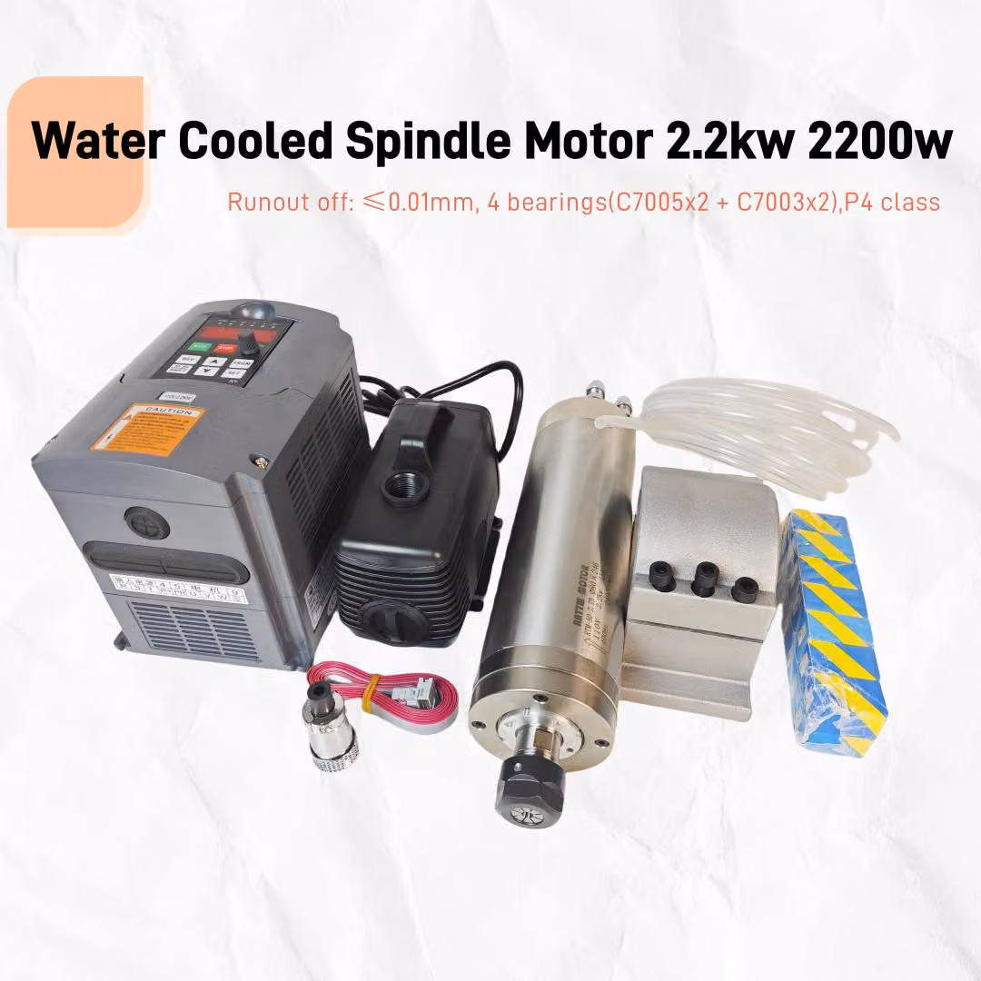 Kit motore mandrino CNC, raffreddato a liquido, 2,2 kW, con pinza ER20, inverter 220V, con inverter VFD incluso