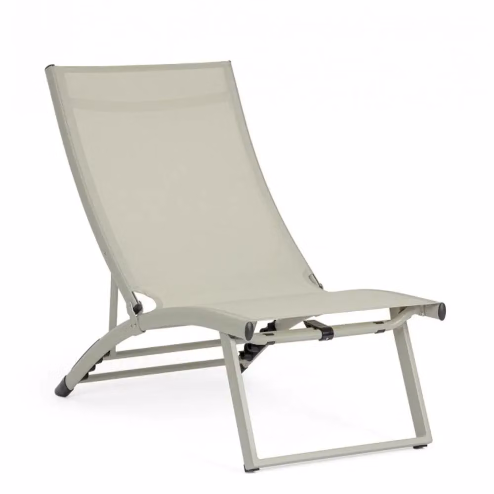 Set di 2 poltrone reclinabili TAYLOR in alluminio e textilene sabbia