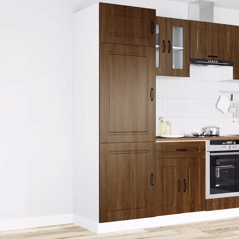 Armadio da Cucina Moderno vidaXL Kalmar in Legno Marrone con Ante a Battente L/P/H: 57 x 3 x 207 cm