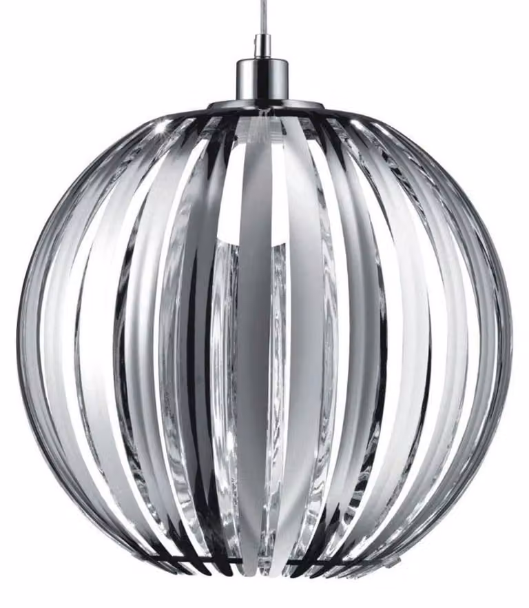 Elegante lampada a sospensione in cromo 1x E27 fino a 60 watt 230V in acrilico camera da letto soggiorno lampada luci illuminazione interna