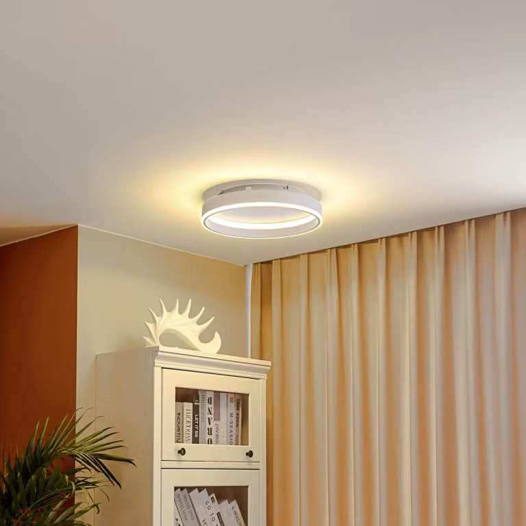 Plafoniera a LED Yasmen Lindby, dimmerabile, Bianco / Opale, Soggiorno / Sala da pranzo, Plastica, Moderno, Plafoniera LED