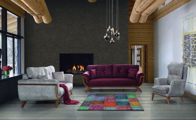 Sofa Set 331 Sitz Wohnzimmer Stoff Sofas Polster Couchen Design Sofagarnitur