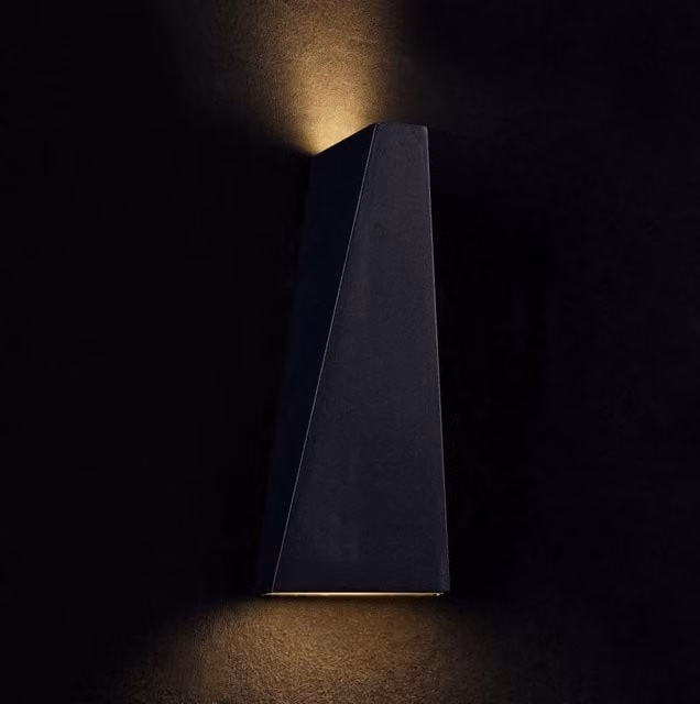 Lampada da parete LED Outdoor GIORDANOSHOP in metallo nero per giardino con luce up/down e protezione IP54