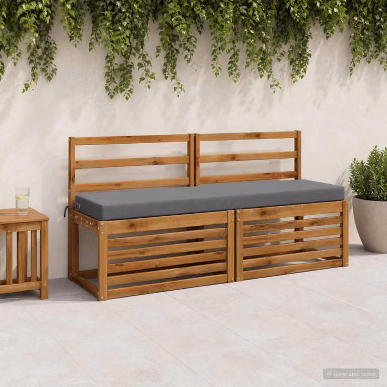 Cuscino per panchina vidaXL SOEST in poliestere con rivestimento rimovibile e resistente ai raggi UV, Blu, L 150 x P 40 x H 8 cm