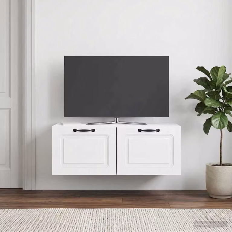 Mobile Porta TV da Muro vidaXL Bianco Lucido L: 78,5 cm, P: 41 cm, H: 30 cm