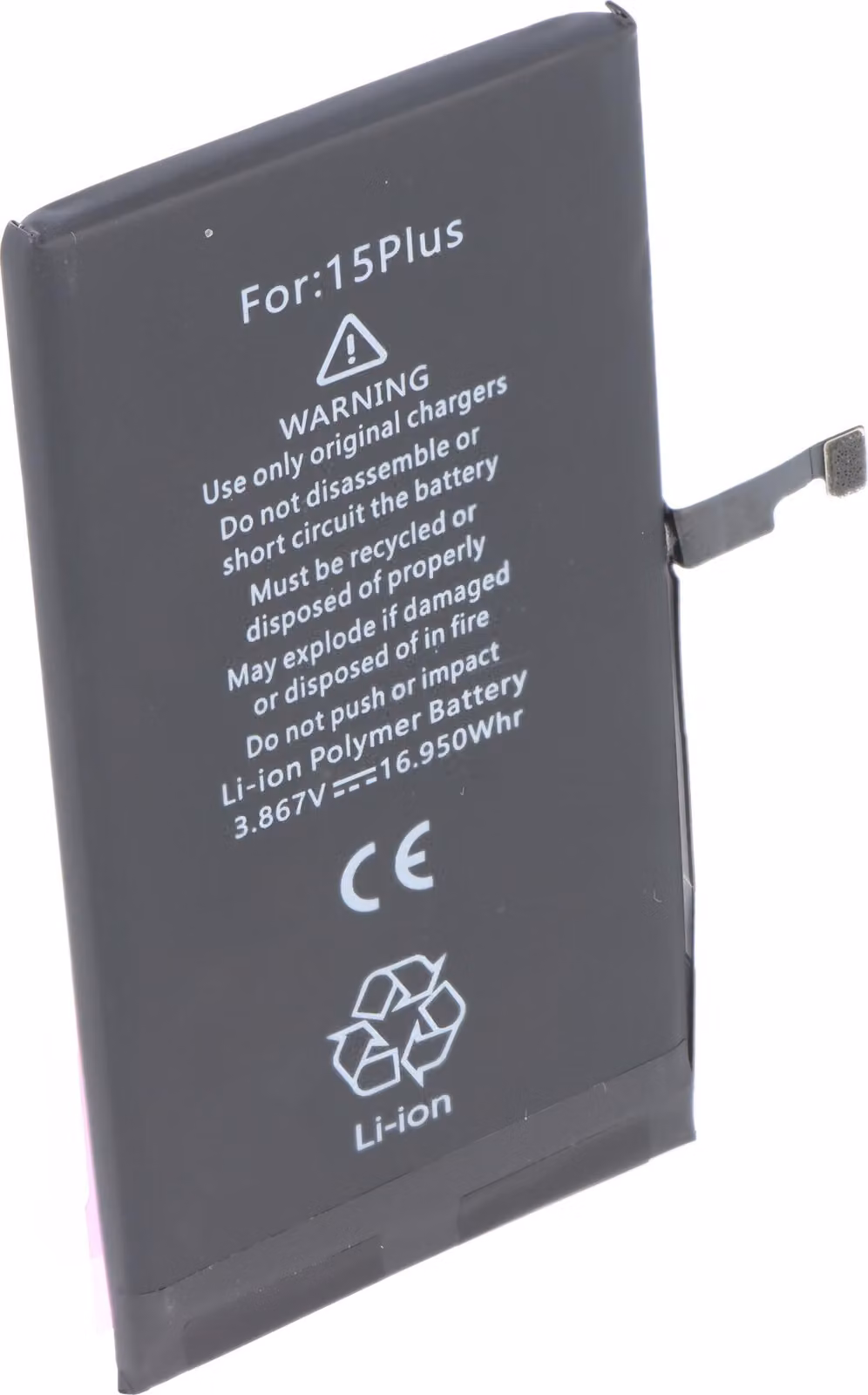 Batteria compatibile con Apple iPhone 15 Plus, Li-Polimero, 3,86 V, 4383 mAh, 16,95 Wh, senza attrezzi