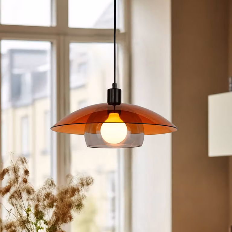 COREP Lampada a sospensione Jolly, dimmerabile, Crema / Ambra, Soggiorno / Sala da pranzo, Vetro, Lampada a sospensione