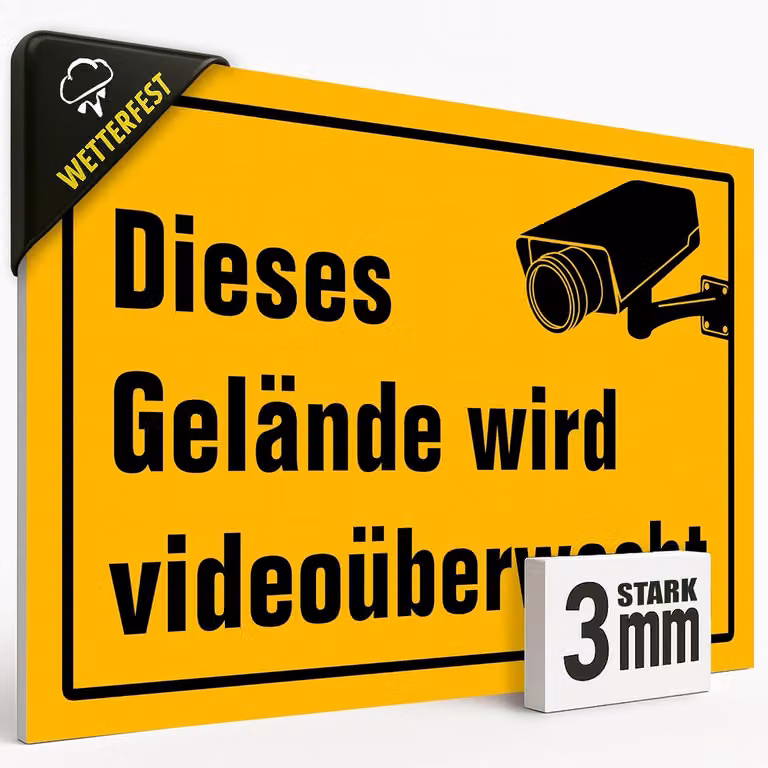 Segnaletica di sicurezza: "Videosorveglianza", dimensioni 20 x 30 cm, resistente agli agenti atmosferici e ai raggi UV, per uso esterno