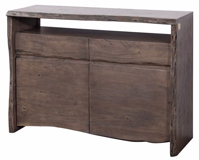 MASSIVMOEBEL24 | credenza in legno di Acacia 131x45x96 grigio scuro laccato PURE ACACIA #401