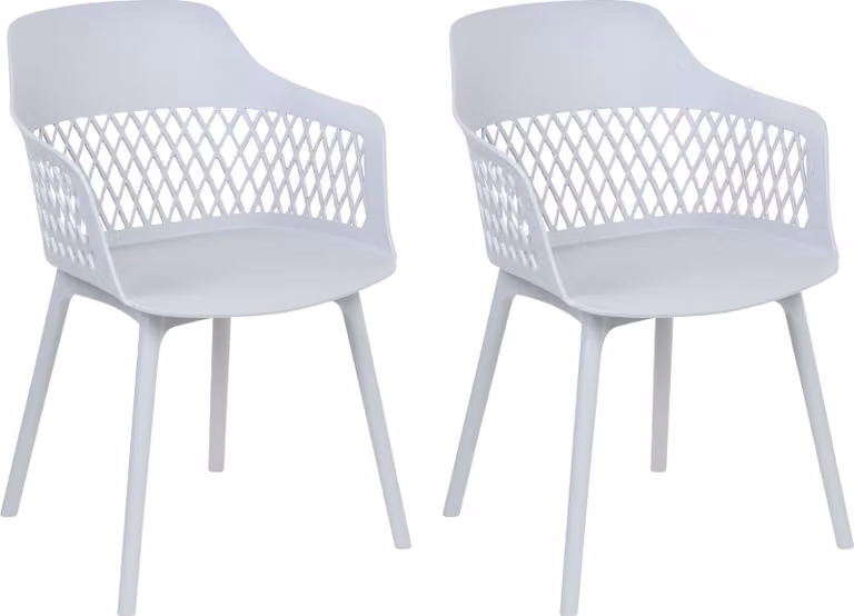 BELIANI Set di 2 sedie da pranzo in materiale sintetico grigio gambe grigie design minimalista stile moderno scandinavo