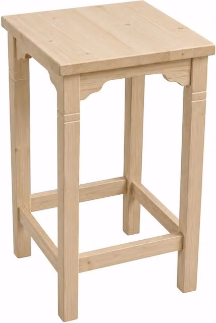 Tavolino bar alto quadrato in legno di abete grezzo Mobili 2G L/P/H: 55 x 55 x 105 cm – 1
