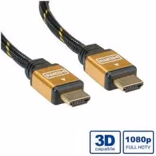 Cavo HDMI TOP High Speed con Ethernet Itb Black e Gold Lunghezza: 1 m RO11 04 5501
