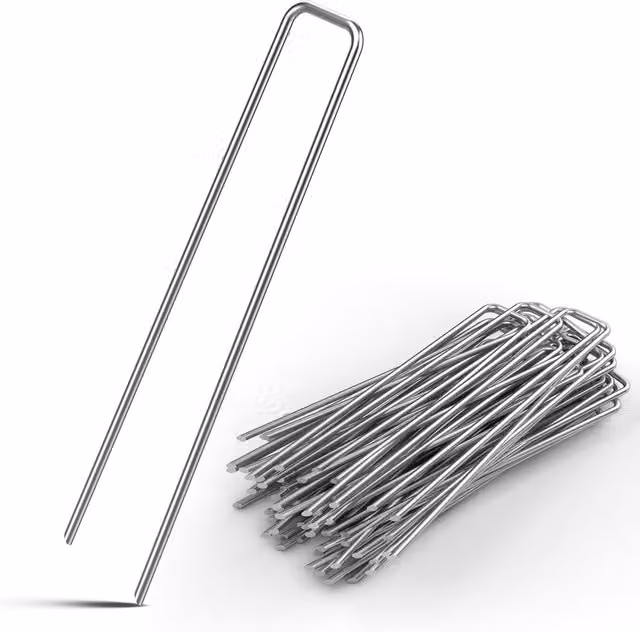Set di 200 picchetti Gardebruk in acciaio zincato argento per tenda e awning