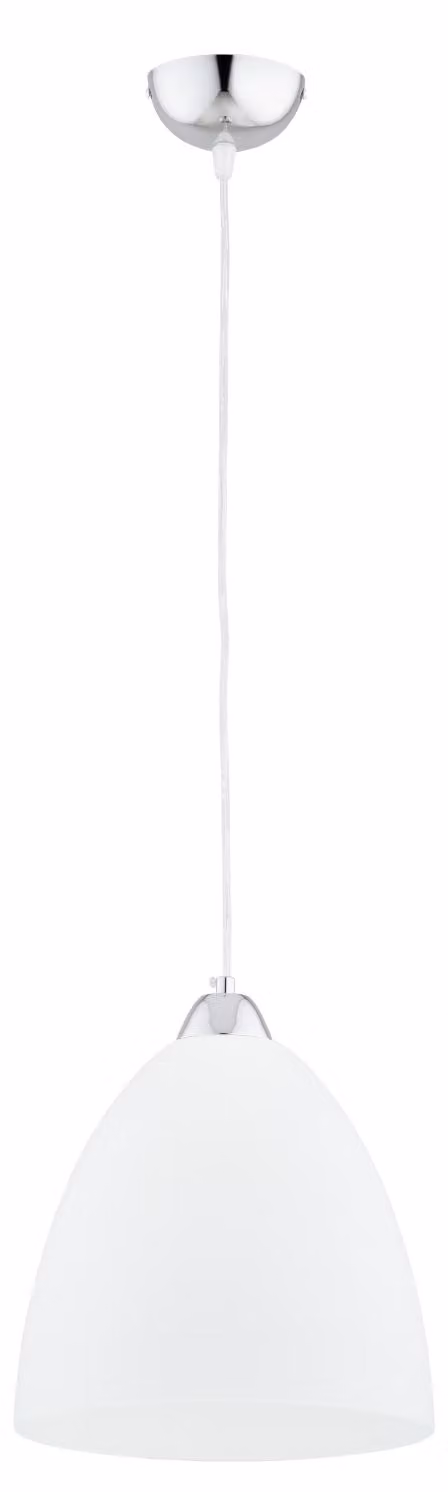 Lampada a sospensione con elementi argentati LERA bianca 1xE27x15W in metallo, dimensioni: 90x23x23 cm, IP20 Alfa