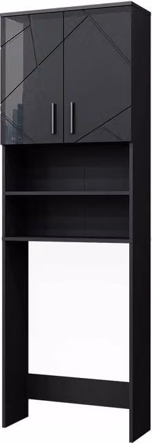 Mobiletto per lavatrice Irma Vicco Antracite lucido L: 64 cm, H: 190.5 cm – 1