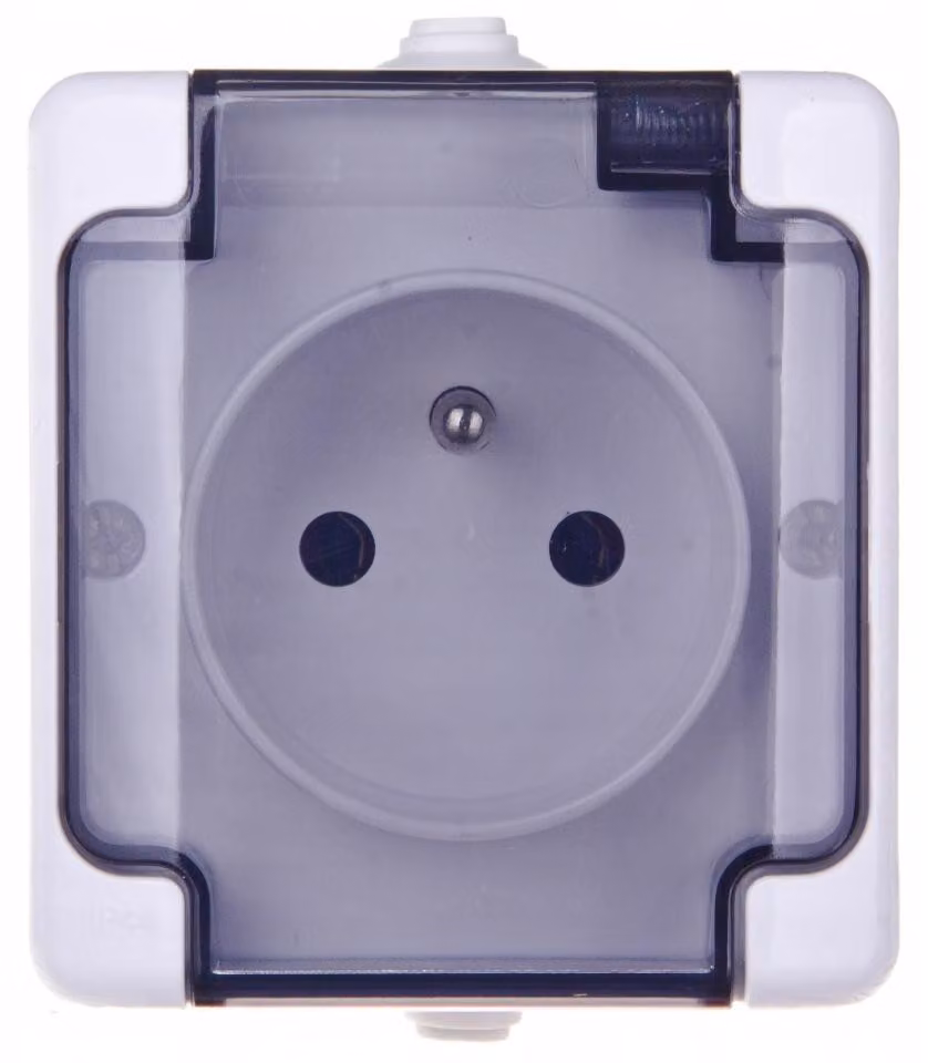 Prese singole a incasso, marca BRYZA, con/senza grado di protezione IP54, dotate di paravalvola antincendio, colore bianco, modello 181432 / confezione da 20 pezzi /