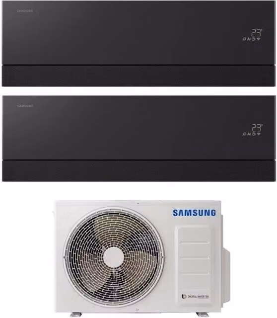 Condizionatore Dual Split Samsung WindFree Première Black 7+12 con AJ040TXJ2KG R-32 e Wi-Fi Integrato – 1