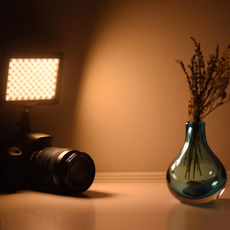 Andoer Mini lampada LED portatile dimmerabile per studio fotografico e video 3200 K/6000 K 192 perle per fotocamera DSLR Canon Nikon e videocamera DV