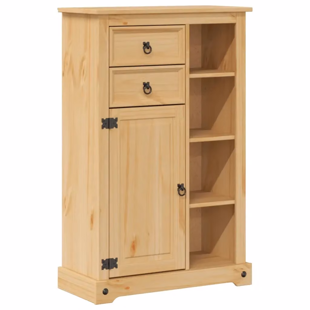 Mobile da Bagno Appeso vidaXL in Legno di Pino Rustico Marrone e Beige L: 70 cm, P: 33 cm, H: 110 cm – 2
