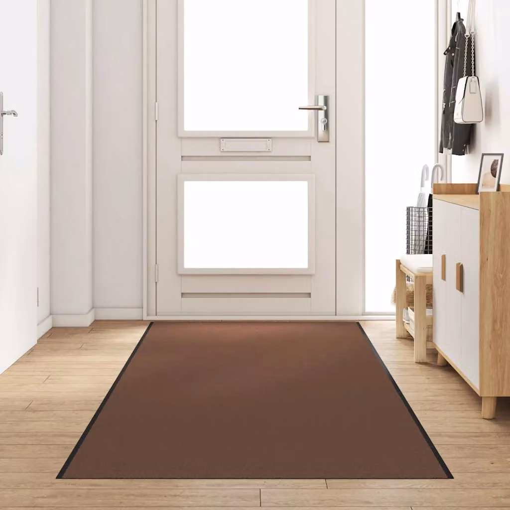 Tappetino moderno vidaXL rettangolare marrone e nero in 100% poliammide L: 350 cm, P: 120 cm