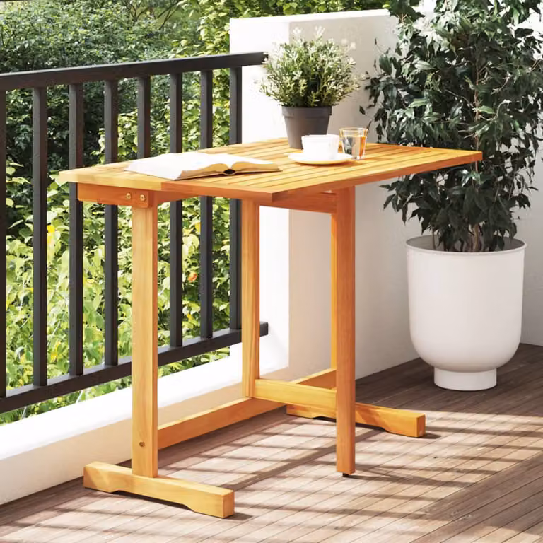 vidaXL Tavolo da Balcone e Giardino Pieghevole in Legno di Acacia Marrone L: 90 cm, P: 60 cm, H: 72 cm