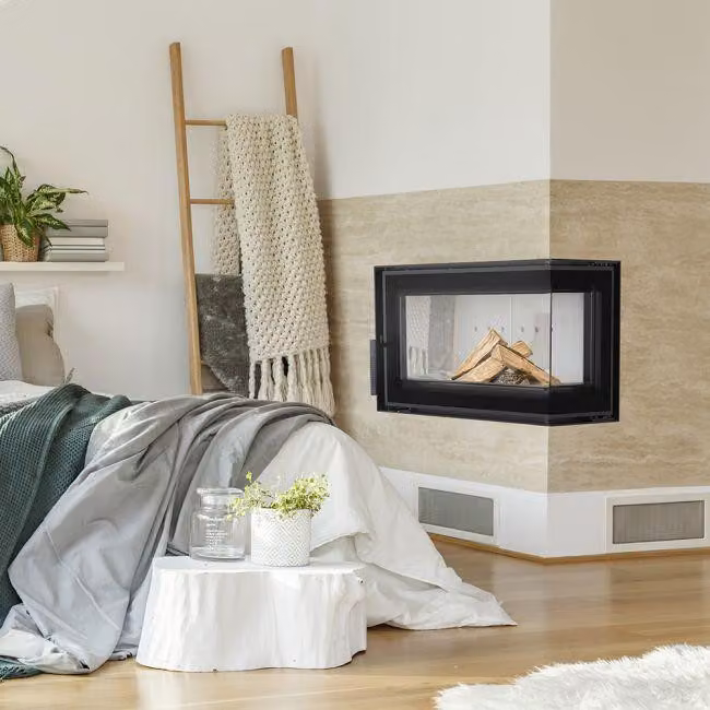 Caminetto in acciaio con serratura KRATKI SIMPLE destra 6 kW