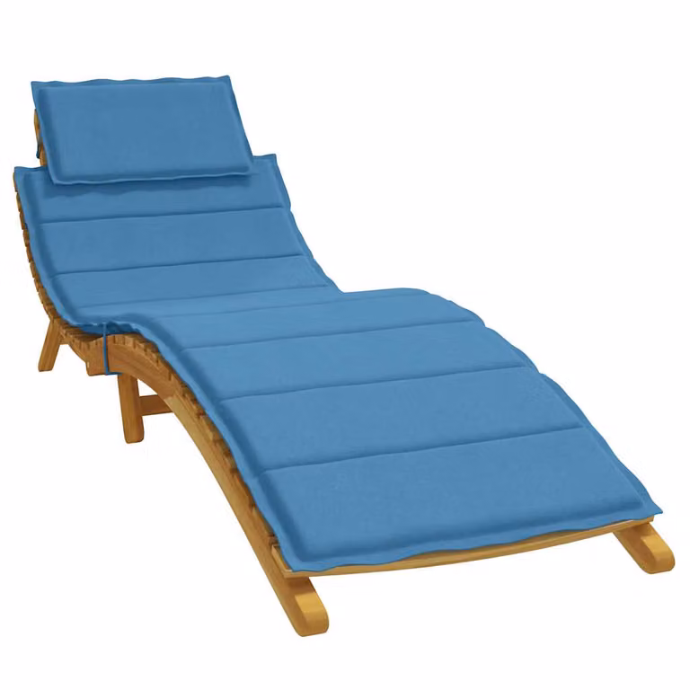 Cuscino per lettino prendisole vidaXL Blu Mélange L: 186 cm, P: 58 cm, H: 4 cm