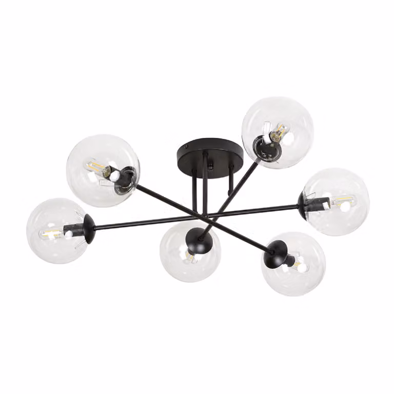 Lampadario Emibig 6xE14 40W BRENDI 6B BL/TRANSPARENT 831/6B