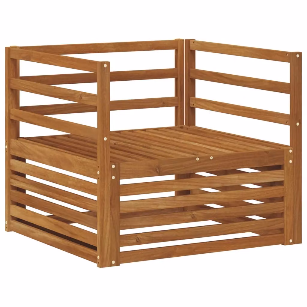 Set di 2 Divani da Esterno in Legno di Acacia Naturale Colore Marrone con Struttura in Legno Massiccio e Design Moderno – 2
