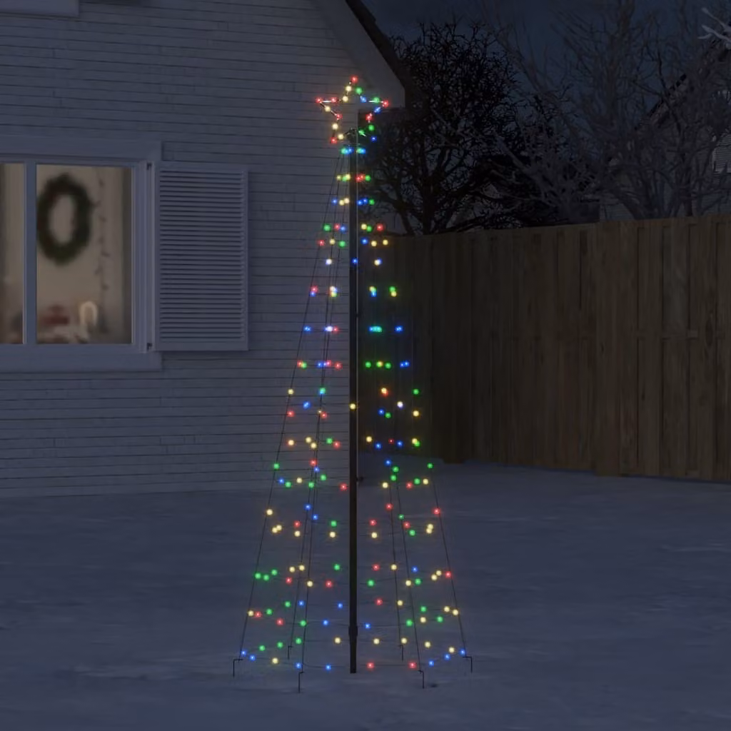 vidaXL Albero di Natale a LED con Punte 220 LED Colorato 180 cm