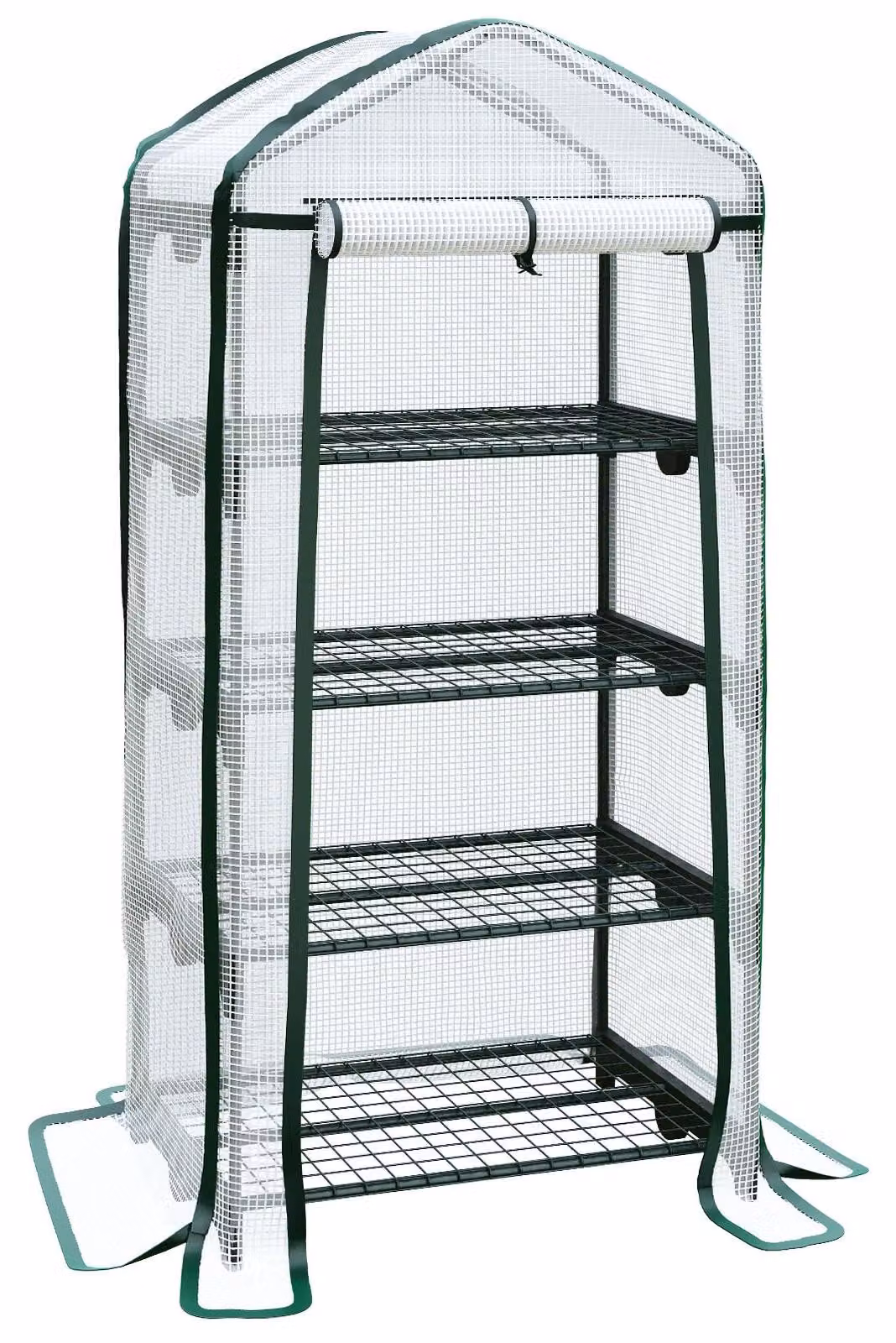 Piccola serra da balcone con 4 ripiani, dimensioni 69 x 49 x 158 cm