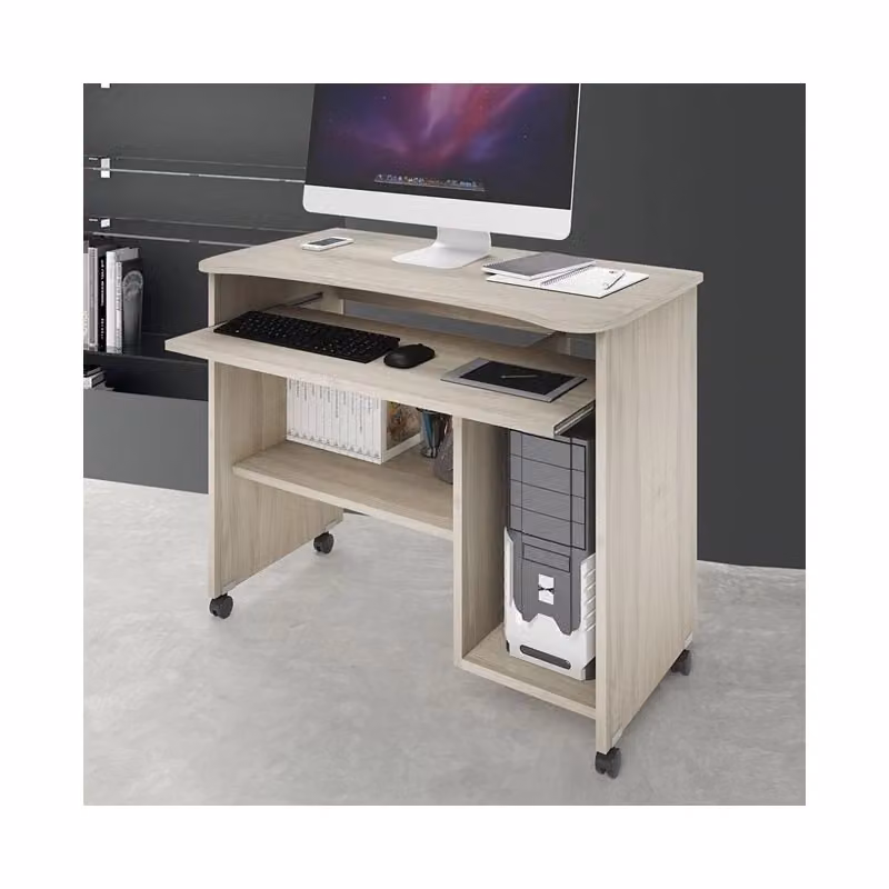 Portacomputer IPERBRIKO in legno color beige e marrone con ruote, H 76 cm x L 93 cm x P 48,5 cm – 2
