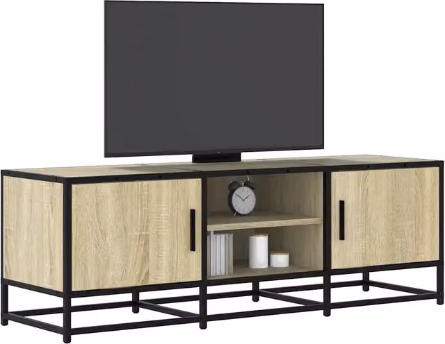 Mobile TV-Credenza per TV-Console TV Rovere Sonoma 120x35x41cm Legno Multistrato e Metallo