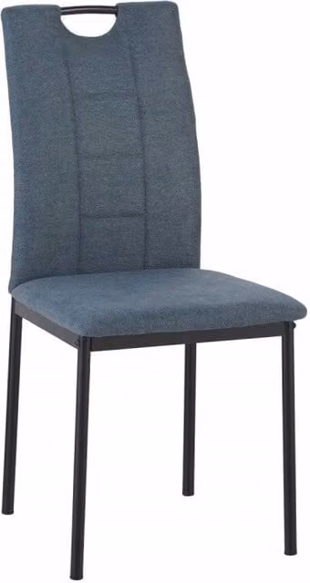 Set di 4 Sedie Ellen In Tessuto Blu