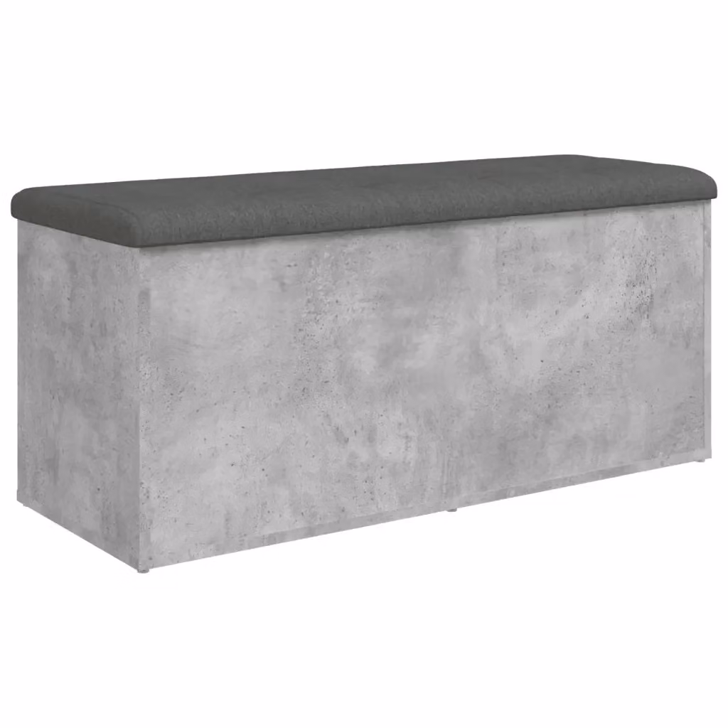 Panca portaoggetti moderna vidaXL in legno e tessuto grigio L: 110 cm, P: 42 cm, H: 45 cm – 2