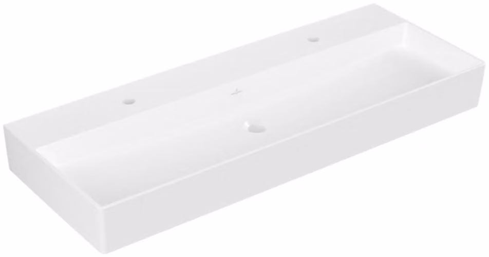 Villeroy & Boch Memento 2.0 lavabo mural, 2 trous pour robinet, sans trop-plein, non rectifié, 1200x470mm, 4A22C101, 4A22C101