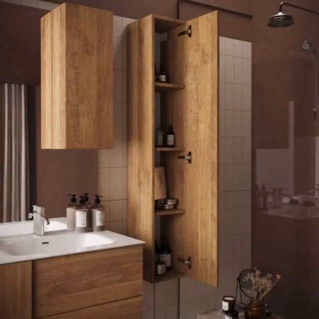 Colonna bagno sospesa Salemi Effezeta Italia in rovere mercure L: 26 cm, H: 138 cm