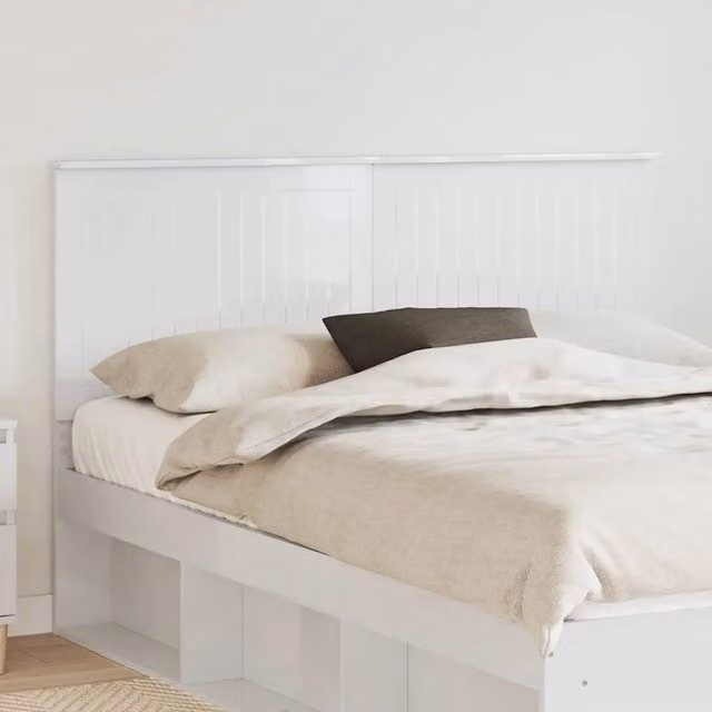 Testiera decorativa moderna vidaXL in legno multistrato bianco lucido, L: 153 cm