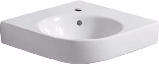 Geberit Selnova Compact - Lavabo ad angolo 695x615 mm, con 1 foro per rubinetto, bianco 501.508.00.7