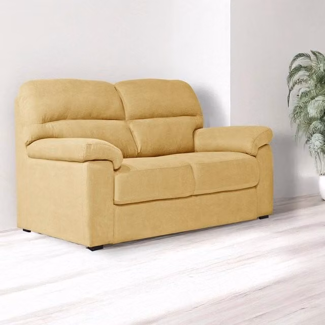 Divano 2 posti Alenda tessuto Roma14 colore giallo 160x98x92h