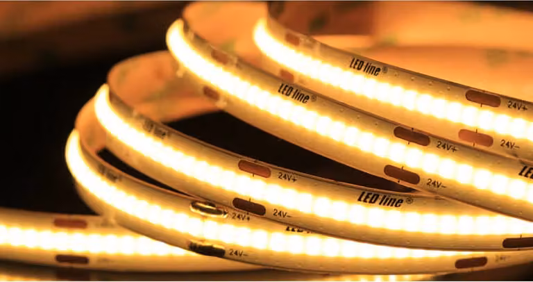 LED-line® 5 metri di striscia LED COB 24V DC 2700K bianco caldo 320SMD 3600 lumen + trasformatore LED 60W alimentatore