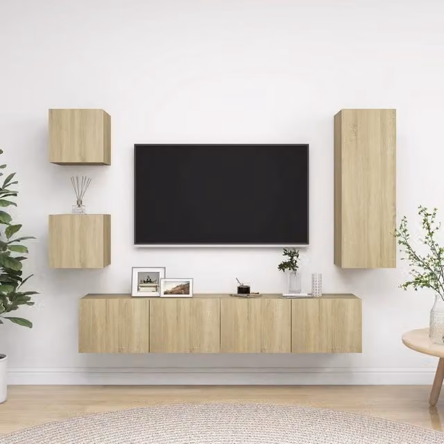 Set di Mobili TV 5 pz Rovere Sonoma in Legno Multistrato 3079011